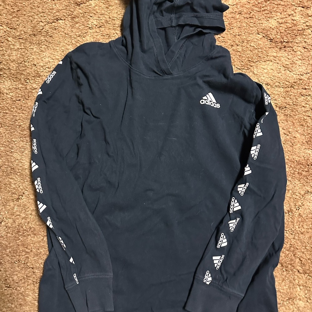 Adidas Kids Long Sleeve Navy Hoodie